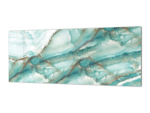 Design glass backsplash - Tempered Glass with or without magnetic properties Marbles 1 Series: Cold blue onyx
