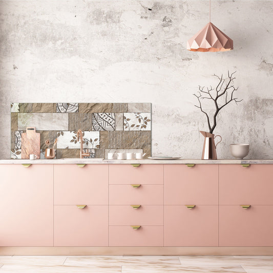 Wide format Wall panel - Design backsplash BBS21: Textures and tiles 2 Series: Sculpted tile texture