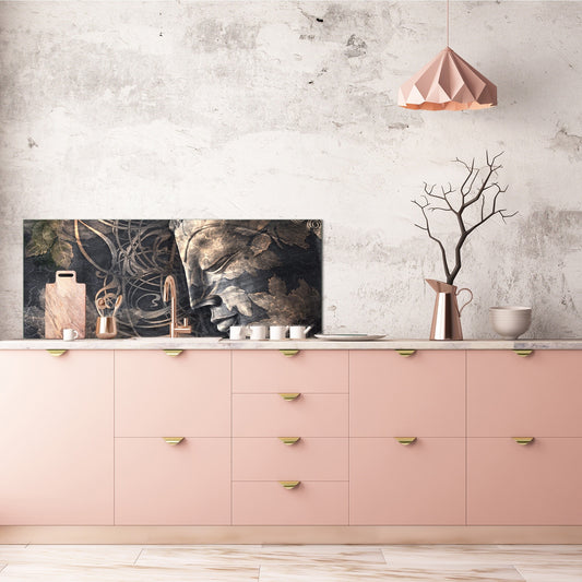 Wide format Wall panel - Design backsplash - Abstract Graphics Series: Buddha digital art