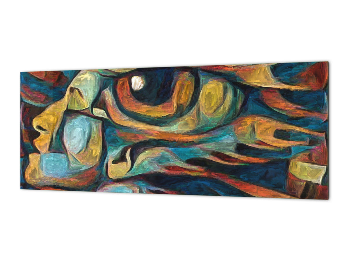 Toughened printed glass backsplash - Kitchen wall splashback will or without magnetic properties - Paintings Series: Inner eye