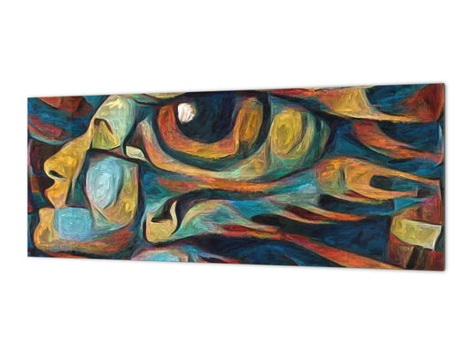 Toughened printed glass backsplash - Kitchen wall splashback will or without magnetic properties - Paintings Series: Inner eye