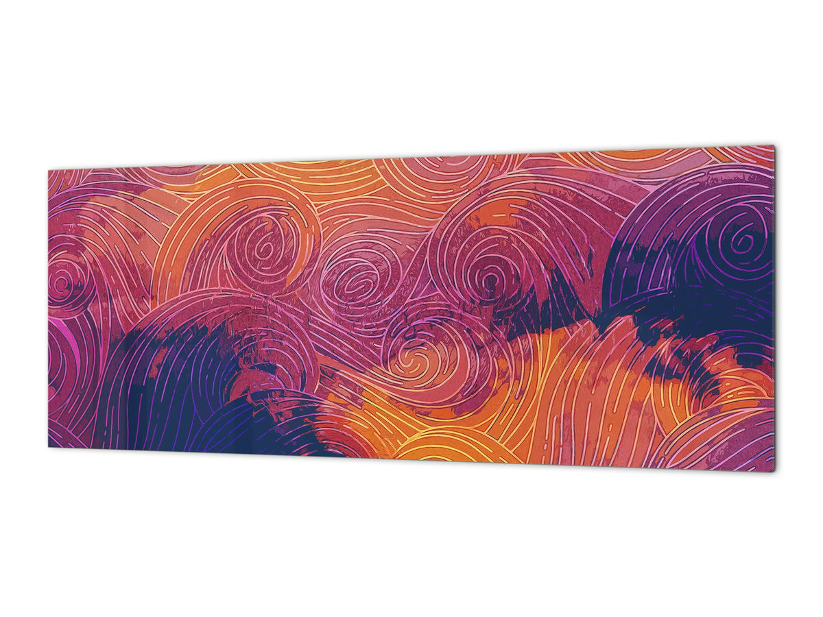 Toughened printed glass backsplash - Kitchen wall splashback will or without magnetic properties - Paintings Series: Impressionist sky 1