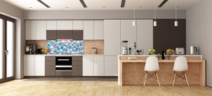 Contemporary glass kitchen panel - Wide format wall backsplash with or without magnetic properties - Colourful Variety Series: Shiny pearls 2