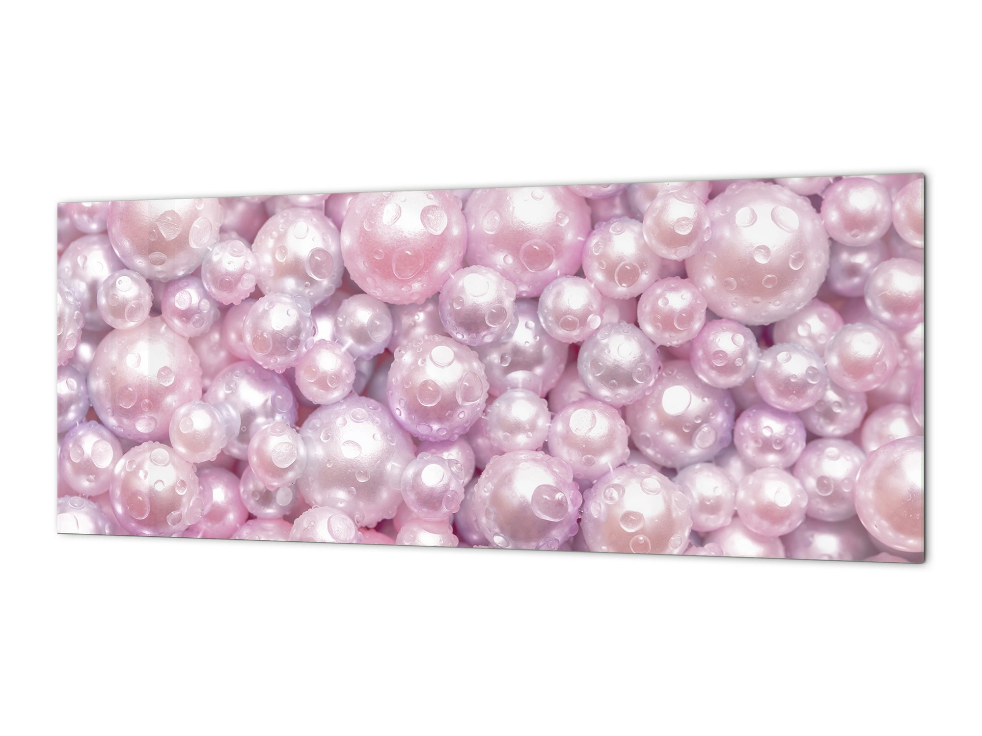 Contemporary glass kitchen panel - Wide format wall backsplash with or without magnetic properties - Colourful Variety Series: Pink pearls