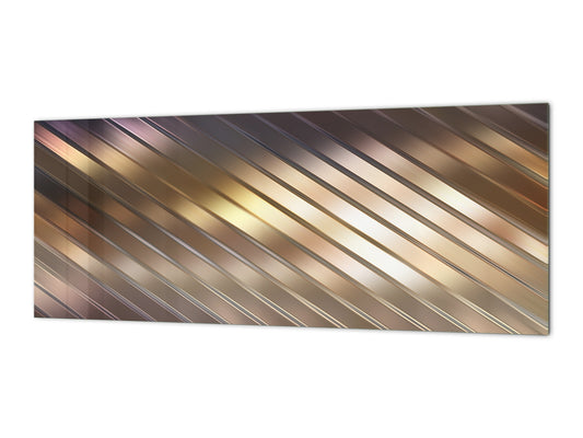 Design glass backsplash - Tempered Glass splashback - Golden Waves Series: Elegant golden background