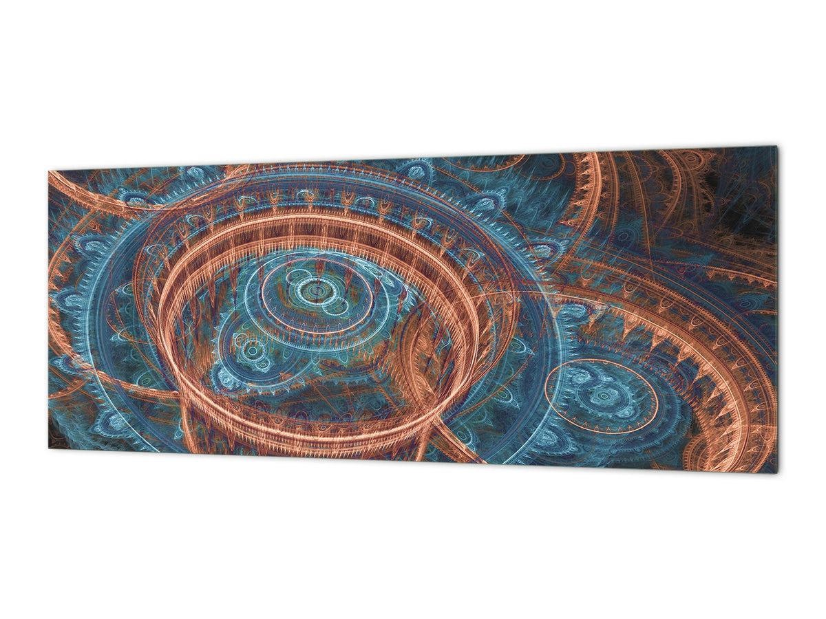 Wide format Wall panel - Design backsplash - Abstract Graphics Series: Fiery wheels