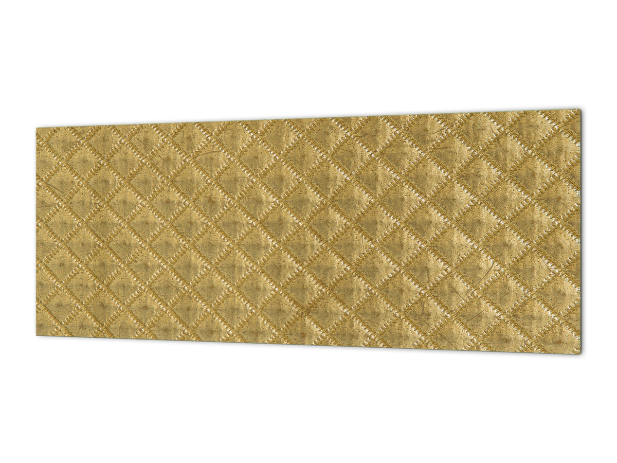 Stylish glass backsplash - Photo glass upstand w/wo magnetic properties - Decorative Surfaces Series: Golden textured background