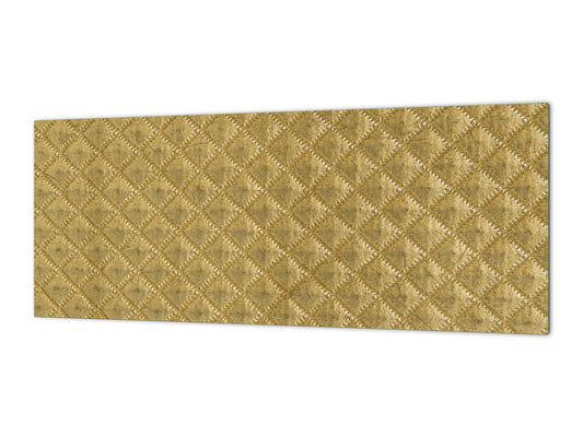 Stylish glass backsplash - Photo glass upstand w/wo magnetic properties - Decorative Surfaces Series: Golden textured background