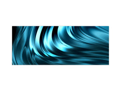 Contemporary glass kitchen panel - Wide format wall backsplash with or without magnetic properties - Colourful Variety Series: Blue abstract composition