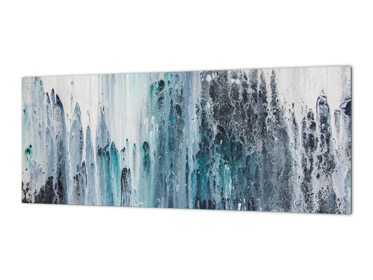 Toughened printed glass backsplash - Kitchen wall splashback will or without magnetic properties - Paintings Series: Canvas absract art