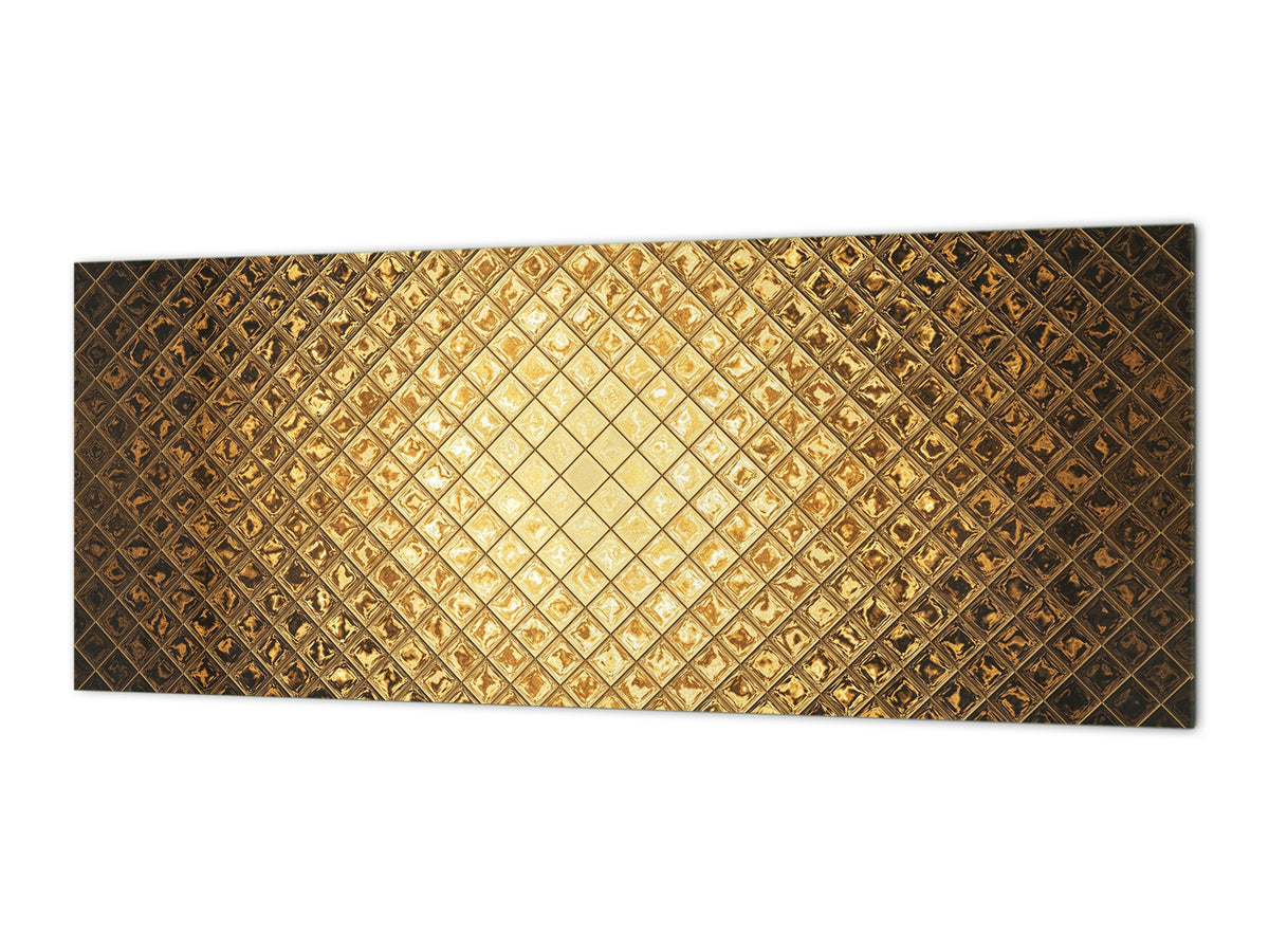 Design glass backsplash - Tempered Glass splashback - Golden Waves Series: Sparkling pattern
