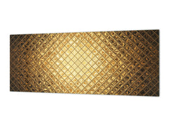 Design glass backsplash - Tempered Glass splashback - Golden Waves Series: Sparkling pattern