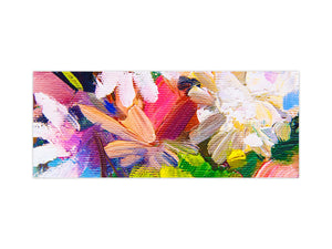 Toughened printed glass backsplash - Kitchen wall splashback will or without magnetic properties - Paintings Series: Impressionist flowers