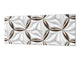 Stylish glass backsplash - Photo glass upstand w/wo magnetic properties - Decorative Surfaces Series: Golden-white tiles