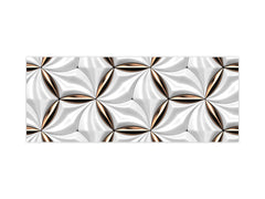 Stylish glass backsplash - Photo glass upstand w/wo magnetic properties - Decorative Surfaces Series: Golden-white tiles