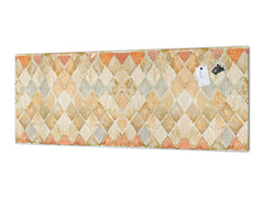 Printed glass horizontal splashback -  Tempered Glass Wall Panel Cities Series BBS22:  Vintage leaves and patterns Series: Medieval Italian wall pattern