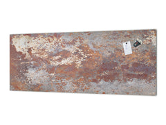 Stunning glass wall art  - Wide format wall backsplash Rusted textures Series: Rusted metal