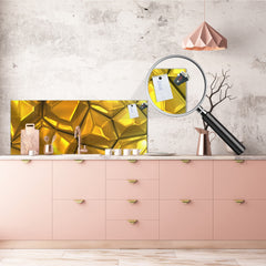 Design glass backsplash - Tempered Glass splashback - Golden Waves Series: Gold bars