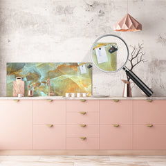 Design glass backsplash - Tempered Glass with or without magnetic properties Marbles 1 Series: Amber onyx