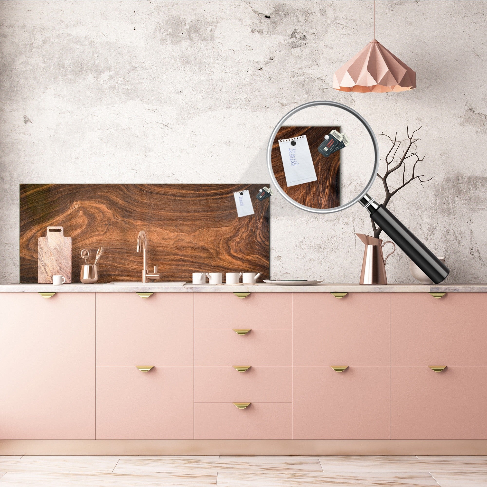 Wide format Wall panel - Design backsplash BBS21: Textures and tiles 2 Series: Nutwood pattern