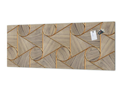 Stylish glass backsplash - Photo glass upstand w/wo magnetic properties - Decorative Surfaces Series: Circles and triangles