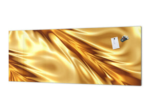 Design glass backsplash - Tempered Glass splashback - Golden Waves Series: Luxury fabric 2