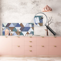 Wide format Wall panel - Design backsplash BBS21: Textures and tiles 2 Series: Colourful tiles