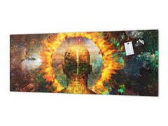 Wide format Wall panel - Design backsplash - Abstract Graphics Series: Ring of fire
