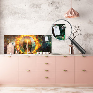 Wide format Wall panel - Design backsplash - Abstract Graphics Series: Ring of fire
