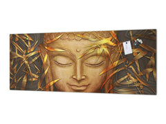 Wide format Wall panel - Design backsplash - Abstract Graphics Series: Hand-drawn Buddha
