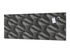 Stylish glass backsplash - Photo glass upstand w/wo magnetic properties - Decorative Surfaces Series: Black waves