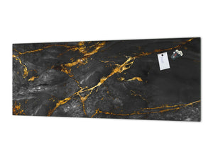 Contemporary glass kitchen panel - Wide format wall backsplash Colourful abstractions Series: Glossy stone texture
