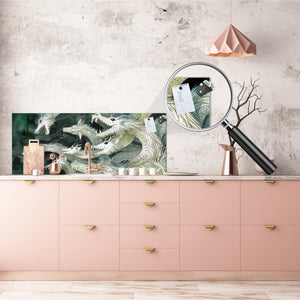 Wide format Wall panel - Design backsplash - Abstract Graphics Series: Ancient monster