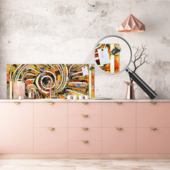 Wide format Wall panel - Design backsplash - Abstract Graphics Series: Colourful fragmentation