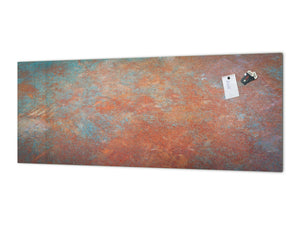 Stunning glass wall art  - Wide format wall backsplash Rusted textures Series: Oxidized metal 2