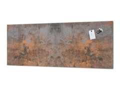 Impresionante arte de pared de vidrio - Salpicadero de pared de gran formato Texturas oxidadas Serie: Piedra de roca oxidada