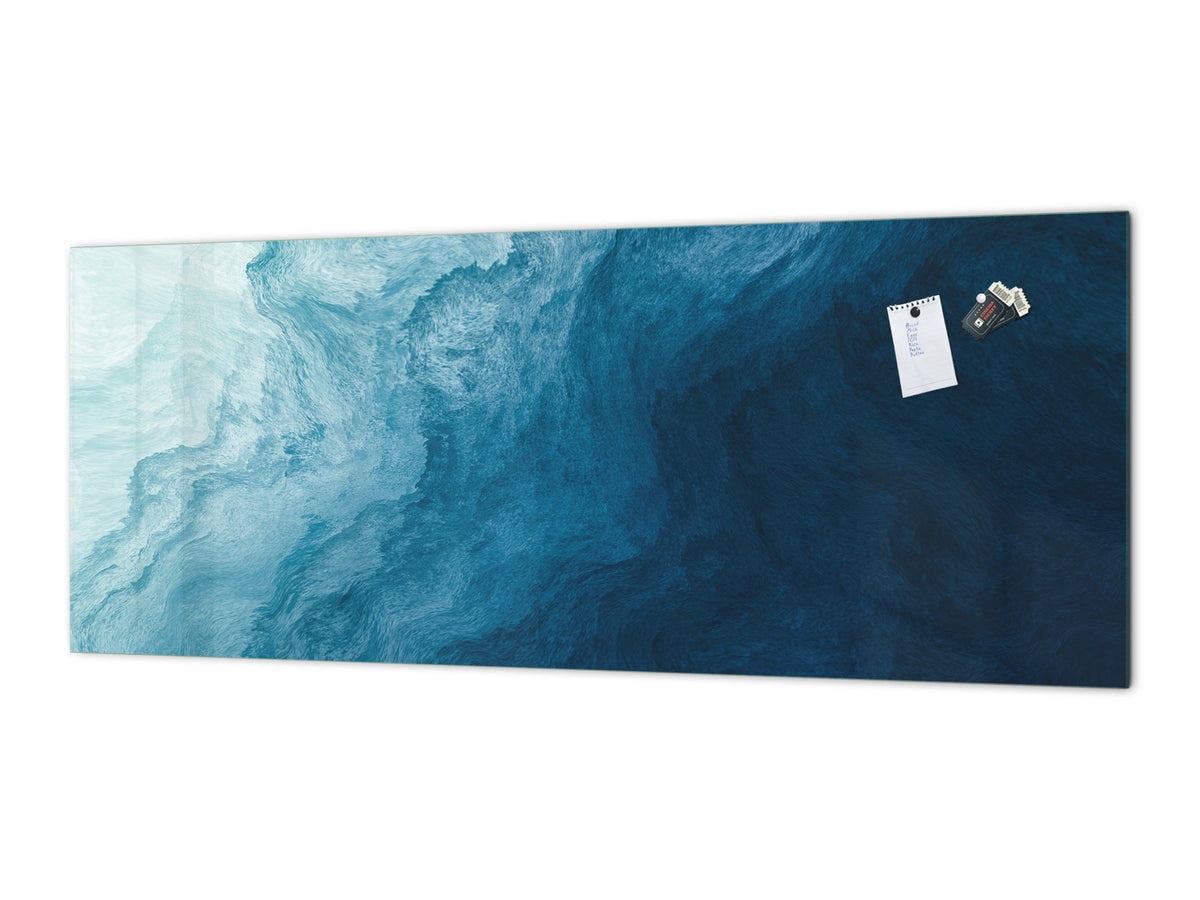 Stunning glass wall art  - Wide format wall backsplash Rusted textures Series: Thorny waves