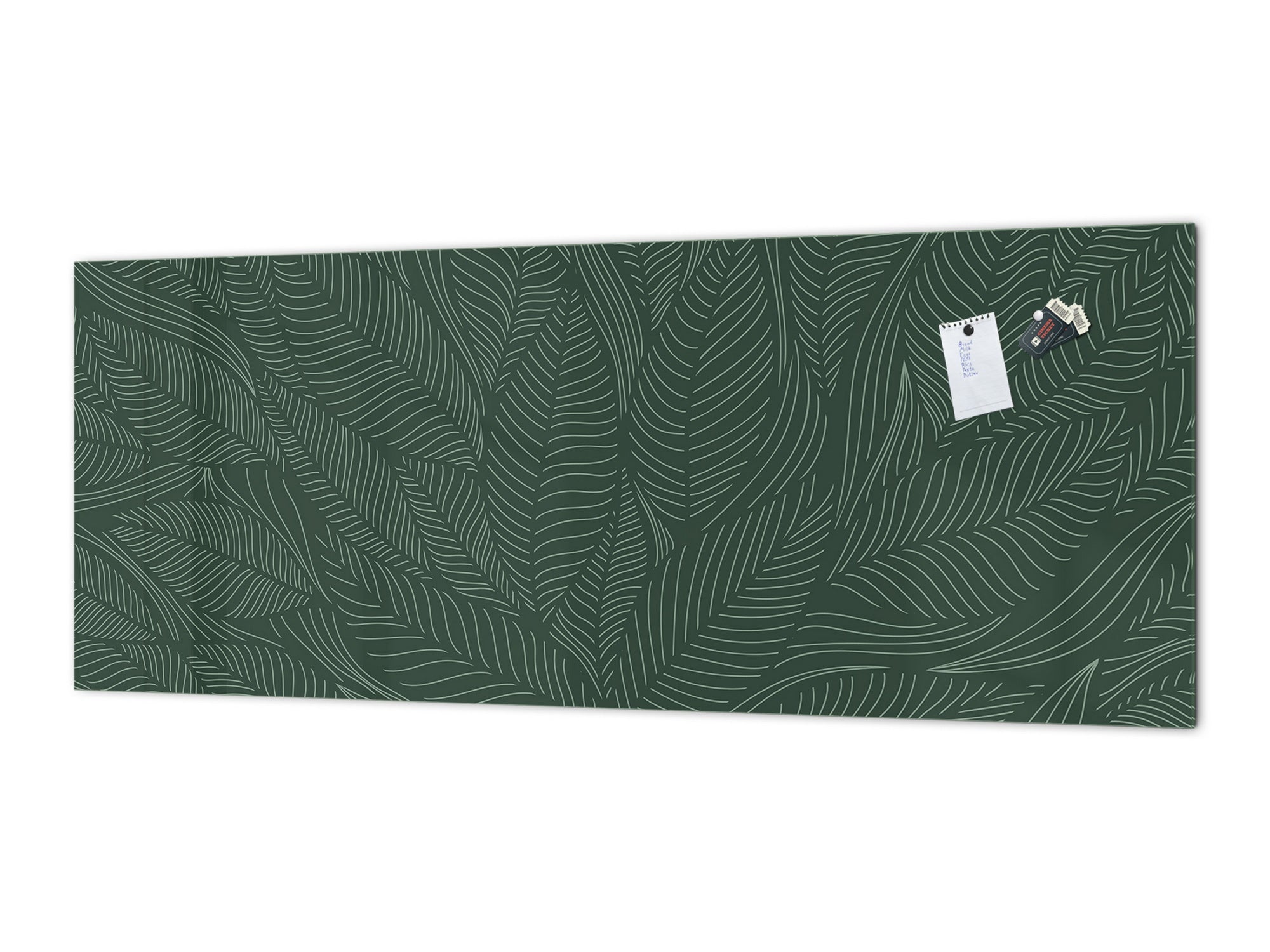 Printed glass horizontal splashback -  Tempered Glass Wall Panel Cities Series BBS22:  Vintage leaves and patterns Series: Abstract banana leaves