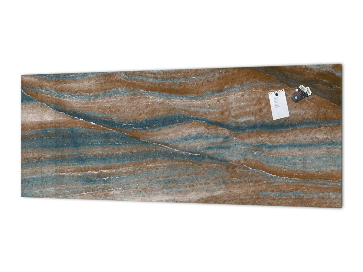 Contemporary glass kitchen panel - Wide format wall backsplash Marbles 2 Series: Colorfoul stone texture