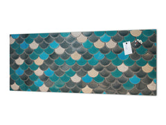 Wide format Wall panel - Design backsplash BBS21: Textures and tiles 2 Series: Fish scales pattern