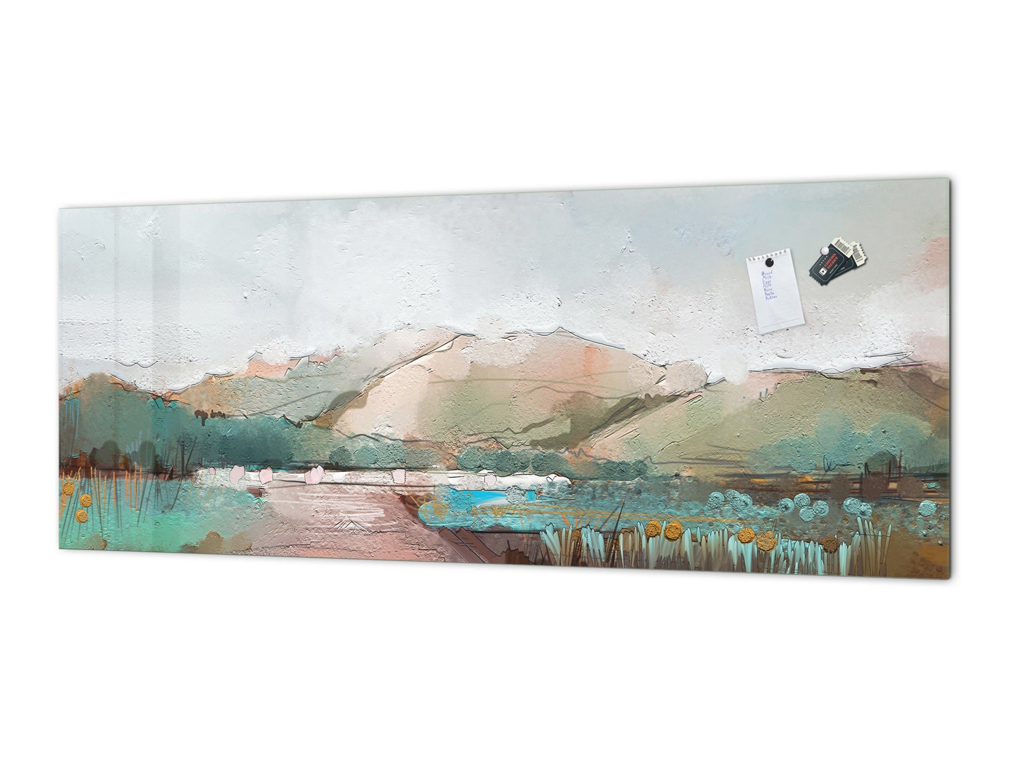 Toughened printed glass backsplash - Kitchen wall splashback will or without magnetic properties - Paintings Series: Delicate landscape