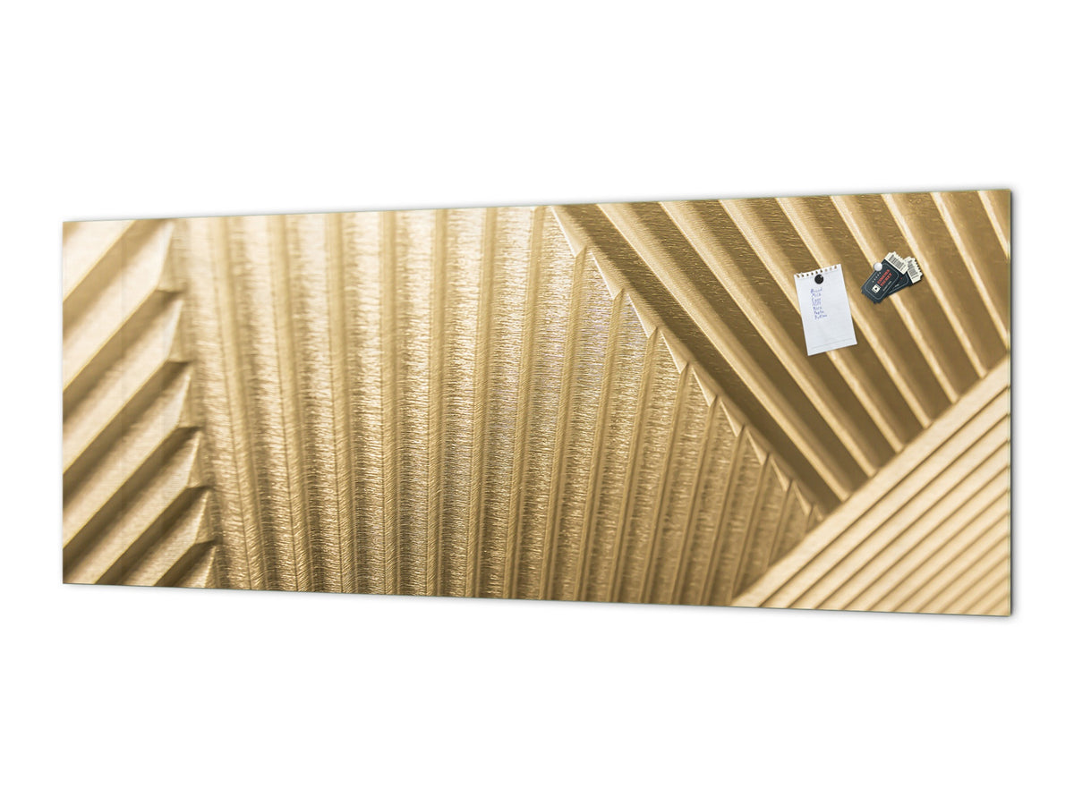 Design glass backsplash - Tempered Glass splashback - Golden Waves Series: Golden art deco