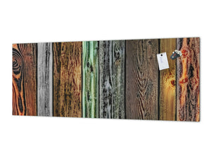 Wide format Wall panel - Design backsplash BBS21: Textures and tiles 2 Series: Rustic colourful wood
