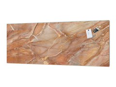 Contemporary glass kitchen panel - Wide format wall backsplash Marbles 2 Series: Brown marble pattern