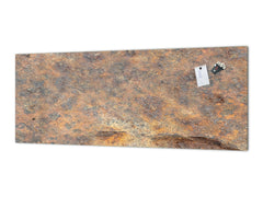 Stunning glass wall art  - Wide format wall backsplash Rusted textures Series: Rusted iron texture