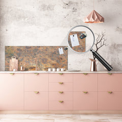 Stunning glass wall art  - Wide format wall backsplash Rusted textures Series: Rusted iron texture