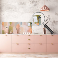 Printed glass horizontal splashback -  Tempered Glass Wall Panel Cities Series BBS22:  Vintage leaves and patterns Series: Versatile artistic backdrop