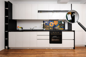 Toughened printed glass backsplash - Kitchen wall splashback will or without magnetic properties - Paintings Series: Abstract painting composition