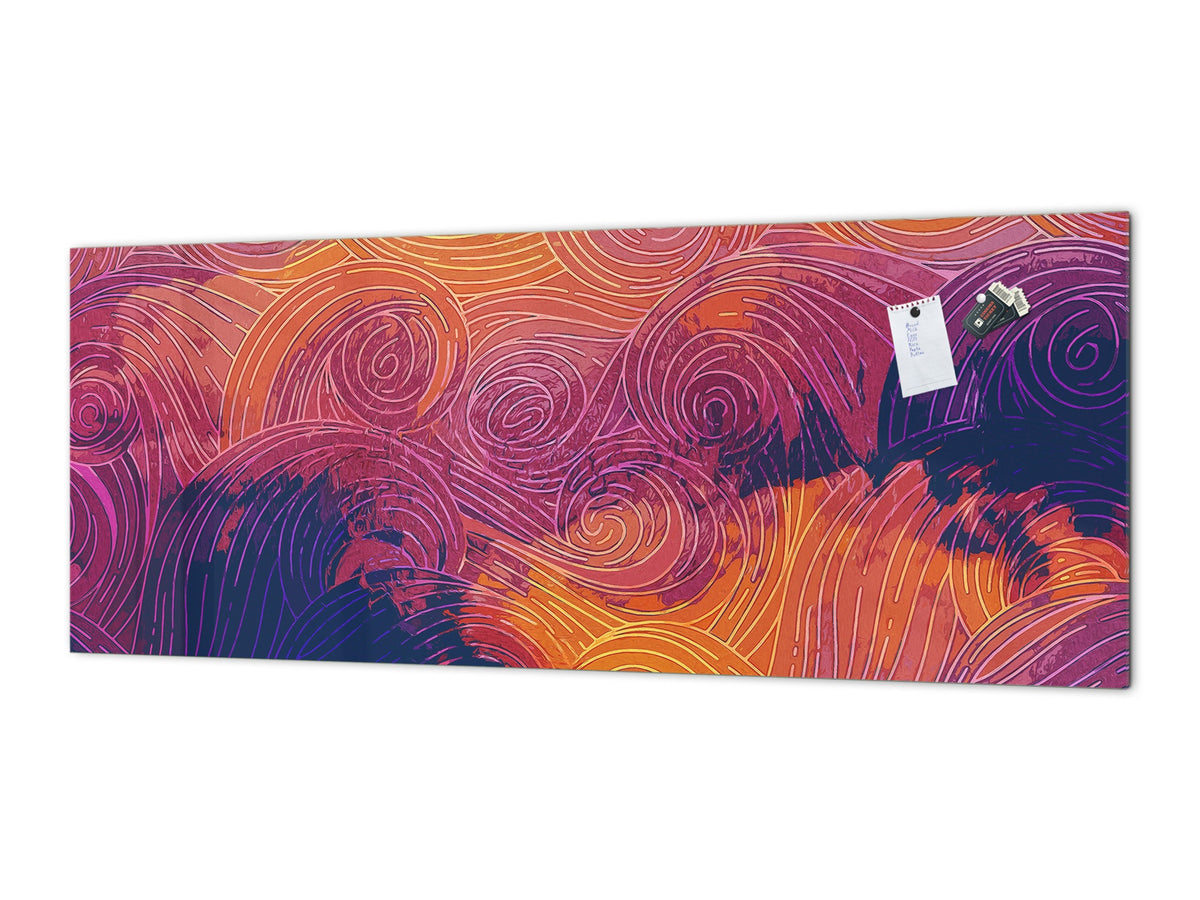 Toughened printed glass backsplash - Kitchen wall splashback will or without magnetic properties - Paintings Series: Impressionist sky 1