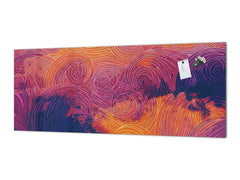 Toughened printed glass backsplash - Kitchen wall splashback will or without magnetic properties - Paintings Series: Impressionist sky 1